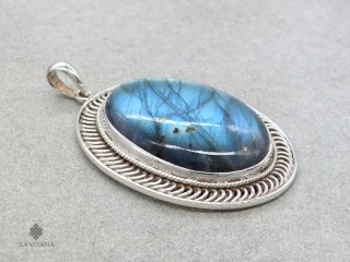 PA459 Pendentif Argent Massif Labradorite