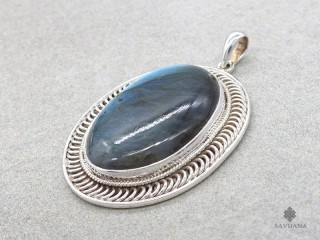 PA459 Pendentif Argent Massif Labradorite