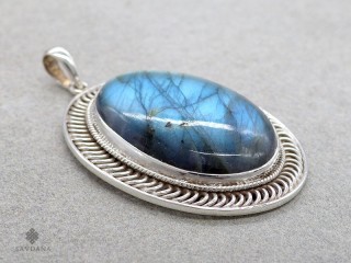 PA459 Pendentif Argent Massif Labradorite