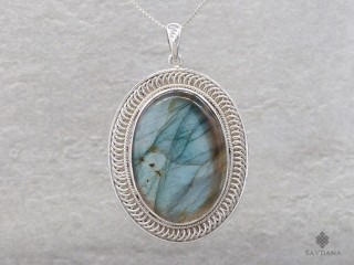 PA459 Pendentif Argent Massif Labradorite