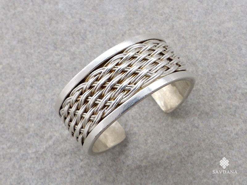 BA422 Bague Tibétaine Argent Massif
