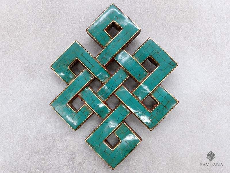 Div94 Noeud Sans Fin Bois Turquoise