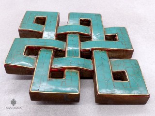 Div94 Noeud Sans Fin Bois Turquoise