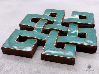 Div94 Noeud Sans Fin Bois Turquoise