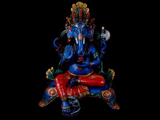 St59 Statue Ganesh Signes Auspicieux du Bouddhisme Astamangala