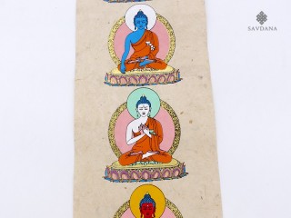 AF146 Affiche Tibétaine Papier Népalais Bouddha