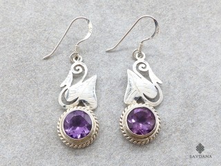 BdOA253 Boucles d'Oreille Argent Massif Améthyste