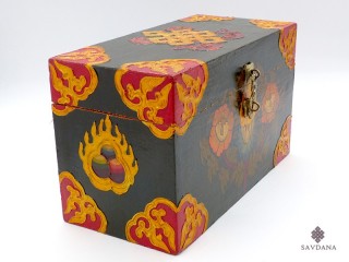 CTT38 Coffret Traditionnel Tibétain Noeud Sans Fin