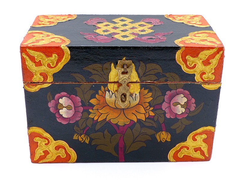 CTT54. Coffret Traditionnel Tibétain Noeud Sans Fin