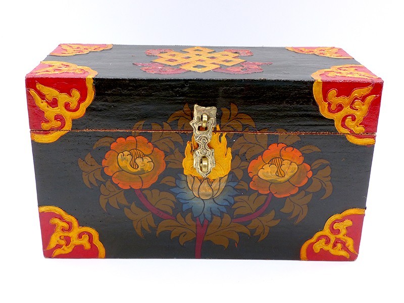 CTT55. Coffret Traditionnel Tibétain Noeud Sans Fin