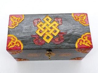 CTT55. Coffret Traditionnel Tibétain Noeud Sans Fin