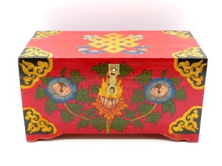 CTT56. Coffret Traditionnel Tibétain Noeud Sans Fin