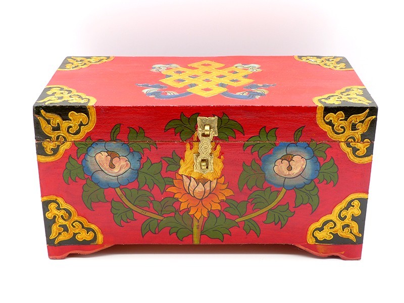 CTT56. Coffret Traditionnel Tibétain Noeud Sans Fin