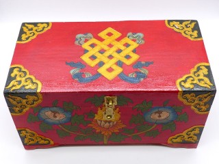 CTT56. Coffret Traditionnel Tibétain Noeud Sans Fin