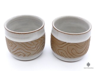 TCC142 Lot de 2 Tasses en Terre Cuite