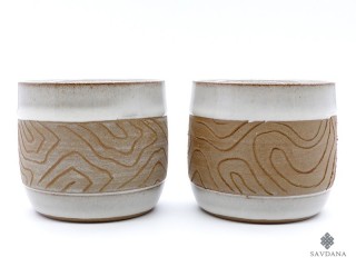 TCC142 Lot de 2 Tasses en Terre Cuite