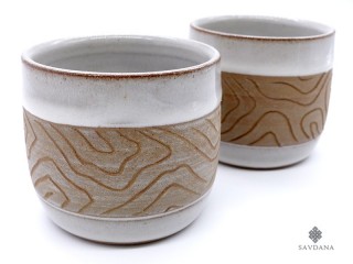 TCC142 Lot de 2 Tasses en Terre Cuite