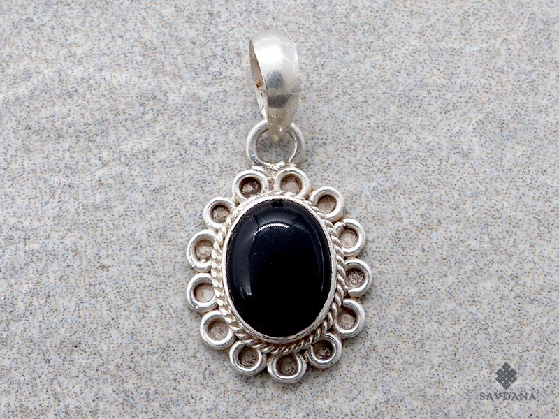 PA522 Pendentif Argent Massif Onyx