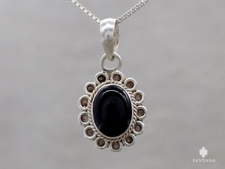 PA522 Pendentif Argent Massif Onyx