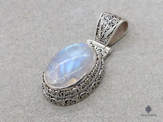 PA595 Pendentif Argent Massif Pierre de Lune