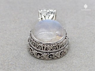 PA595 Pendentif Argent Massif Pierre de Lune