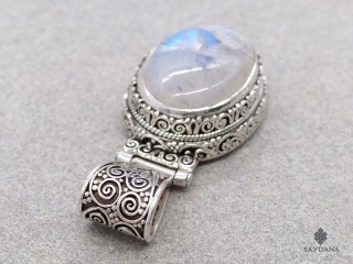 PA595 Pendentif Argent Massif Pierre de Lune
