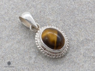 PA675 Pendentif Argent Massif Oeil de Tigre