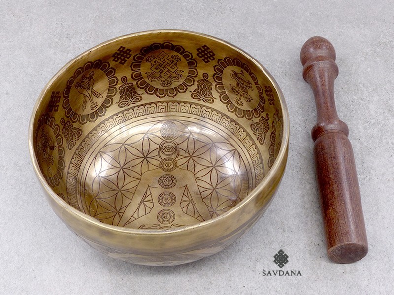 BC142 Bol Chantant Tibétain Haute Qualité Mantra Chakras
