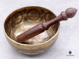 BC142 Bol Chantant Tibétain Haute Qualité Mantra Chakras