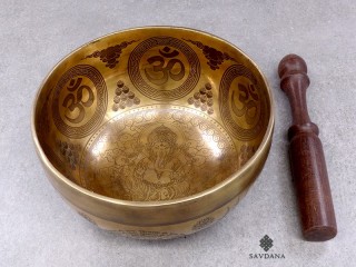 BC144 Bol Chantant Tibétain Haute Qualité Mantra Gansh Om