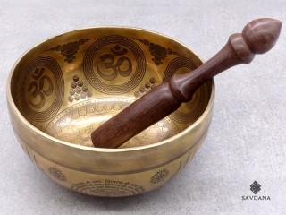BC144 Bol Chantant Tibétain Haute Qualité Mantra Gansh Om