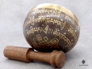 BC117 Bol Chantant Tibétain Mantra Om Noeud Sans Fin