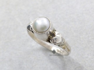 Bague Argent Massif Perle