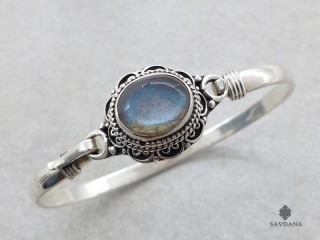 BrA154 Bracelet Argent Massif Labradorite
