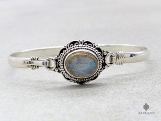 BrA154 Bracelet Argent Massif Labradorite