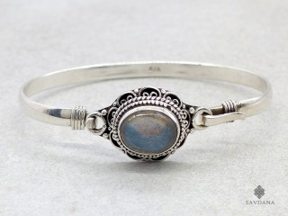 BrA154 Bracelet Argent Massif Labradorite