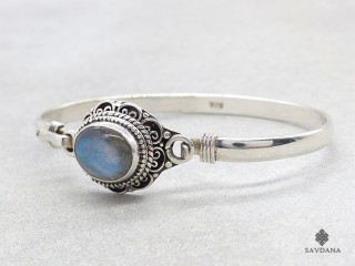 BrA154 Bracelet Argent Massif Labradorite