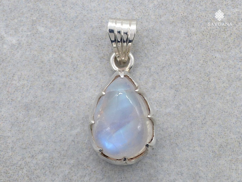PA637 Pendentif Argent Massif Pierre de Lune