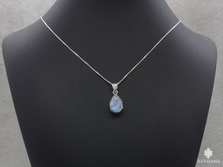 PA637 Pendentif Argent Massif Pierre de Lune
