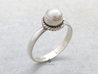 Bague Argent Massif Perle