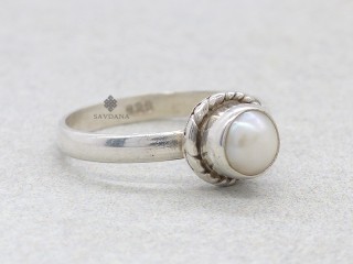Bague Argent Massif Perle