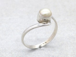 Bague Argent Massif Perle