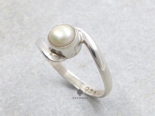 Bague Argent Massif Perle