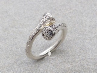 Bague Tibétaine en Argent Massif