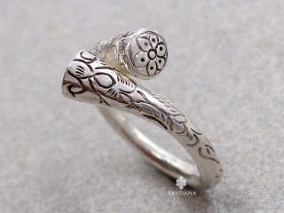 Bague Tibétaine en Argent Massif