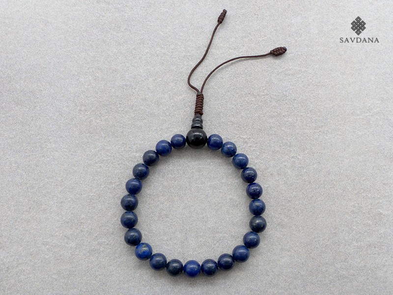 BrMala139 Bracelet Mala de Prières Tibétain Lapis Lazuli