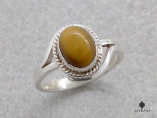 Bague Argent Massif Oeil de Tigre