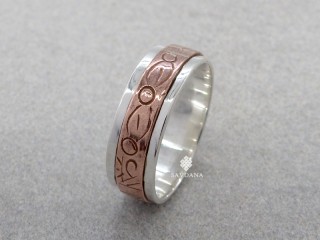 Bague Argent Massif et Cuivre Mantra