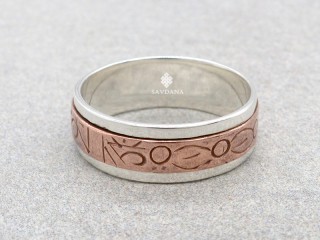 Bague Argent Massif et Cuivre Mantra