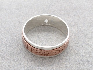Bague Argent Massif et Cuivre Mantra